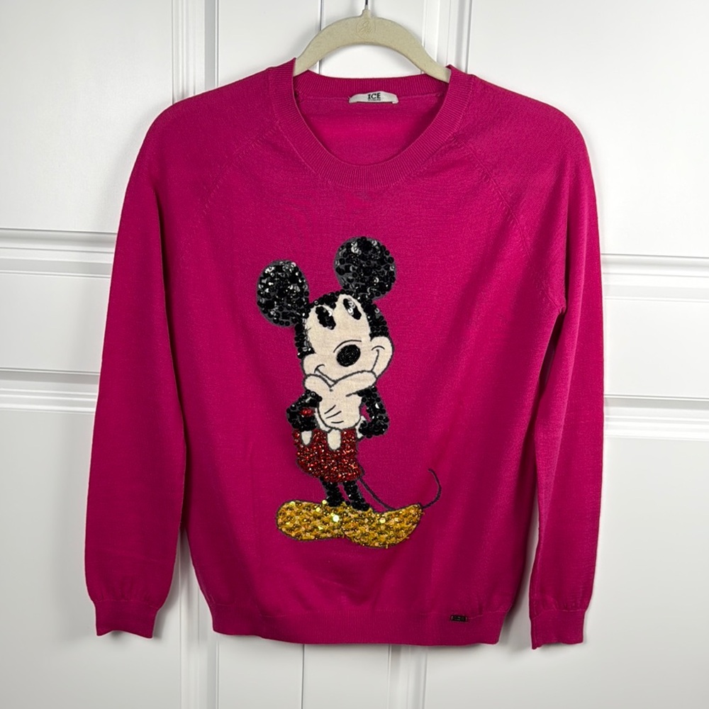 Pink Sequin Mickey Mouse Sweater